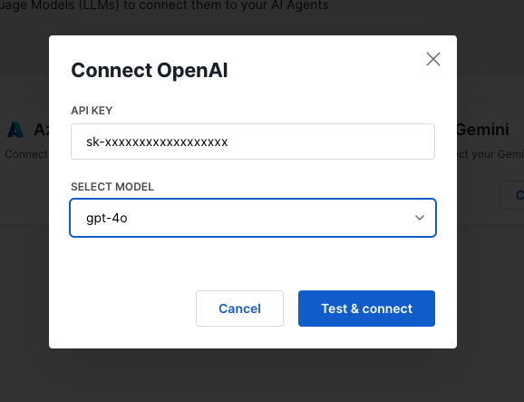 Connect OpenAI Modal