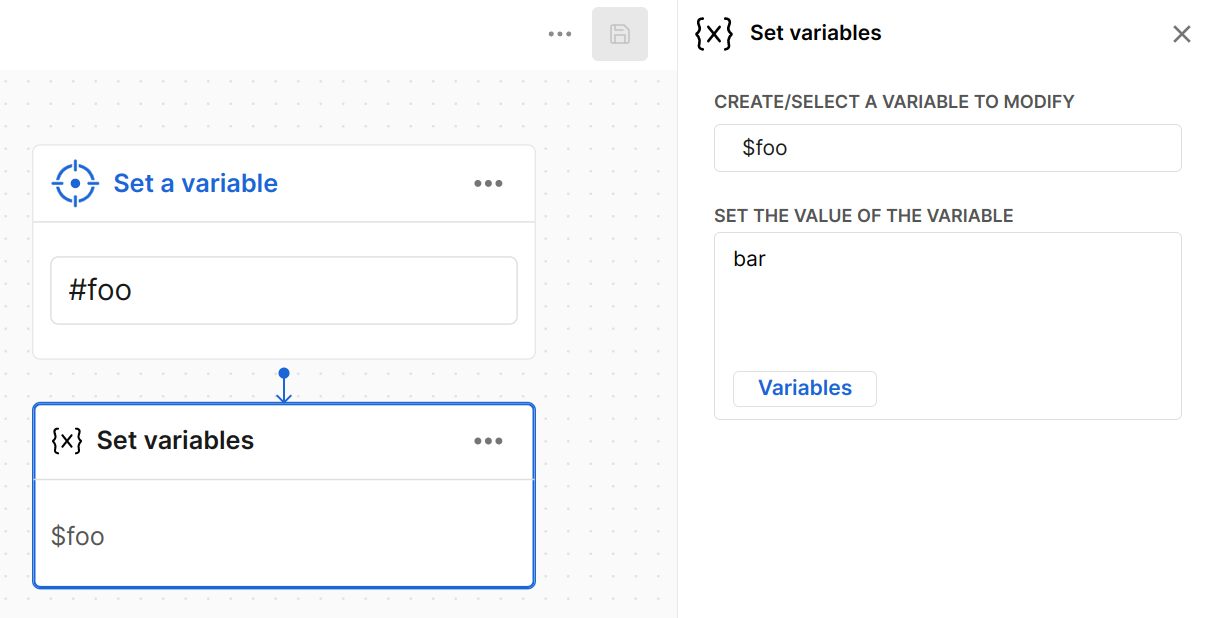 Set variable example