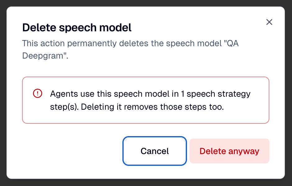 The delete dialog.
